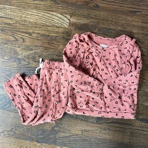 Grayson Mini Kids Pink Leopard Sweatsuit Set